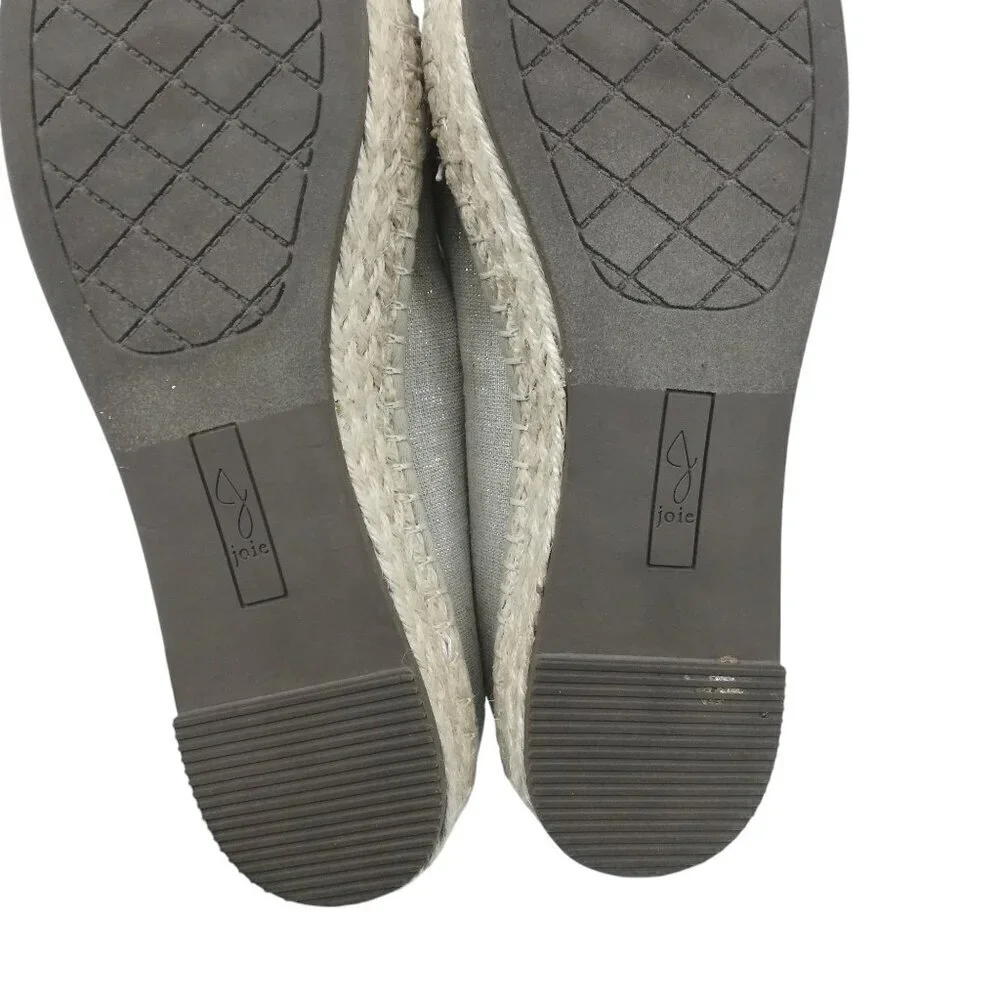 Joie Cara Metallic Gold Beige Espadrille Shoes Size 7.5 Platform Woven Slip-On